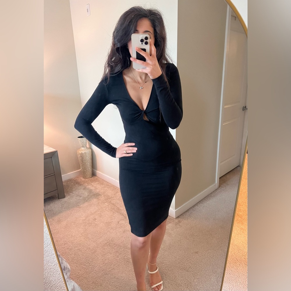 Black Long sleeve dress with small cutout
